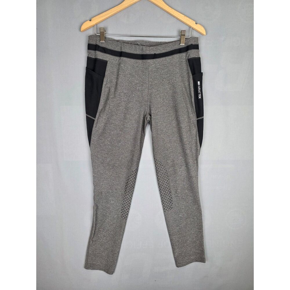 Ariat Heat Tek Riding Tights Knee Patch Breech XL Silicon Grey Horseback Riding